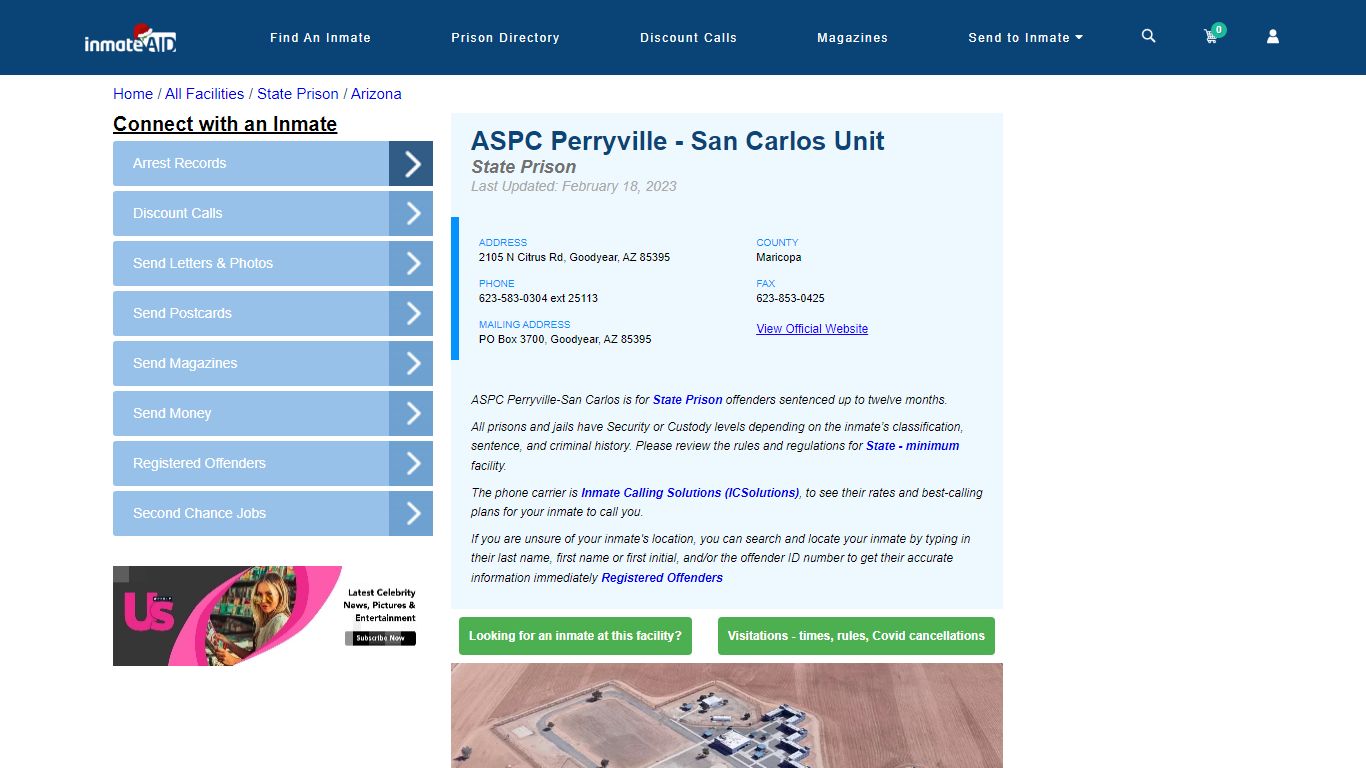 ASPC Perryville - San Carlos Unit & Inmate Search - Goodyear, AZ